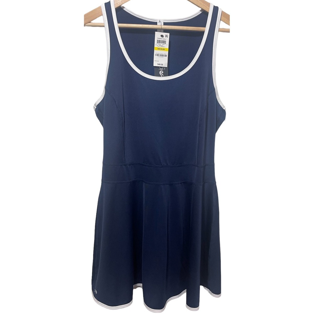 NEW $49.5 Ideology Womens Golf/Tennis Dress Blue Medium RapiDry UPF 50+
